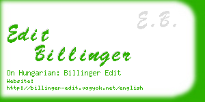 edit billinger business card